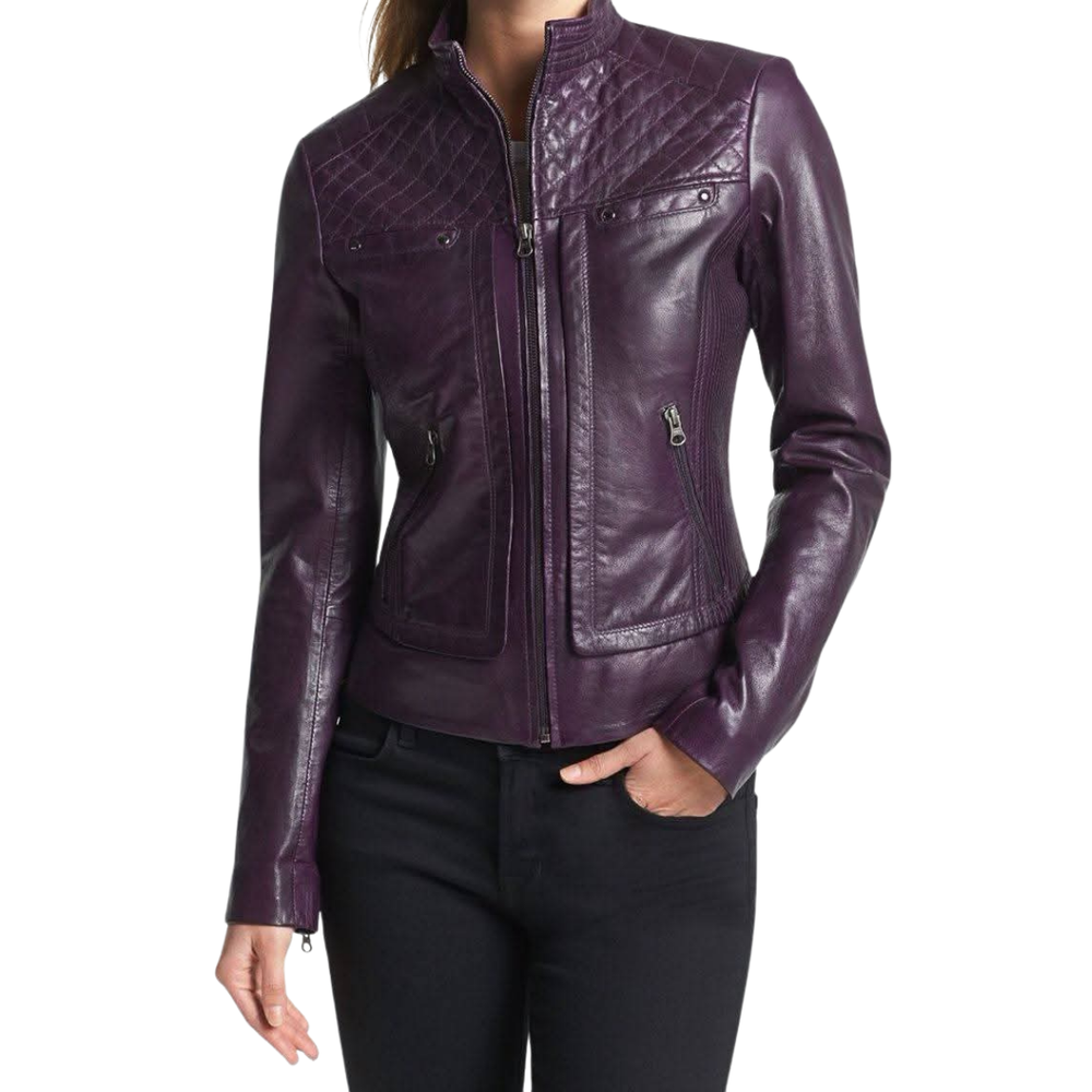 Casual Real Leather Ladies Jacket