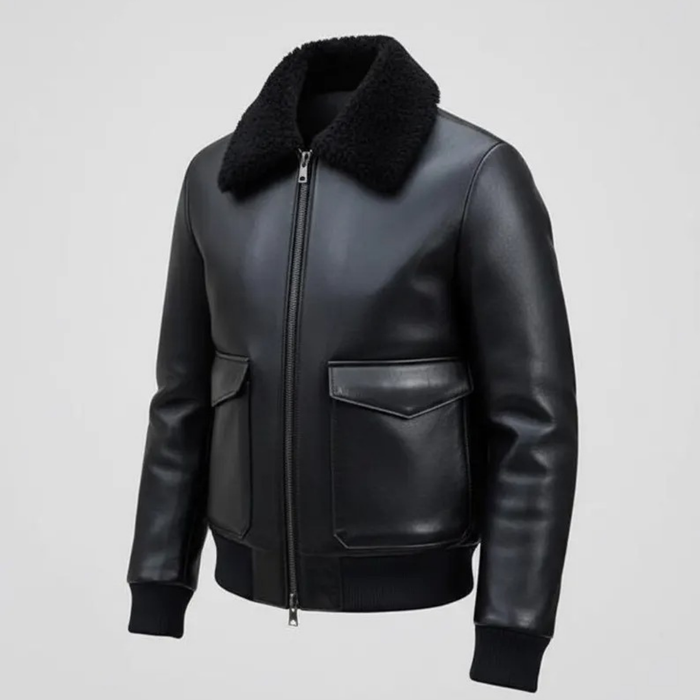 Fur Collar Leather Jacket