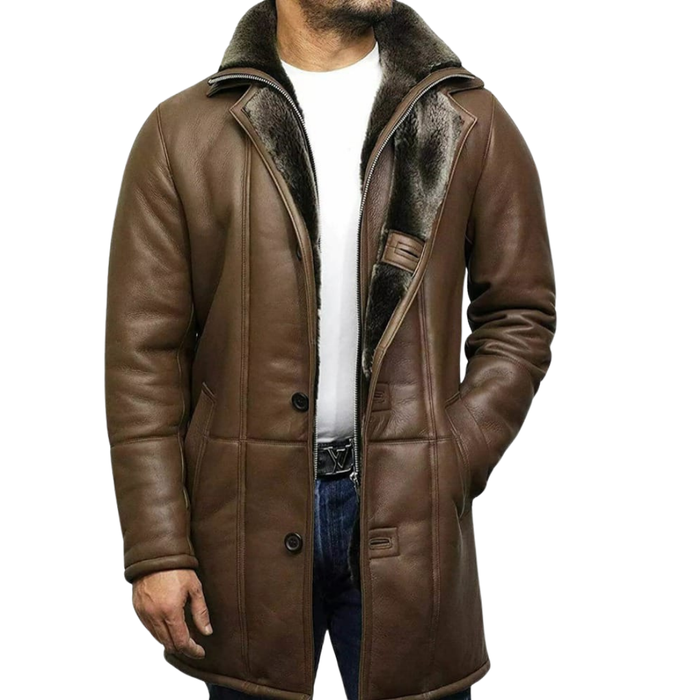 Men’s Fur Leather Coat
