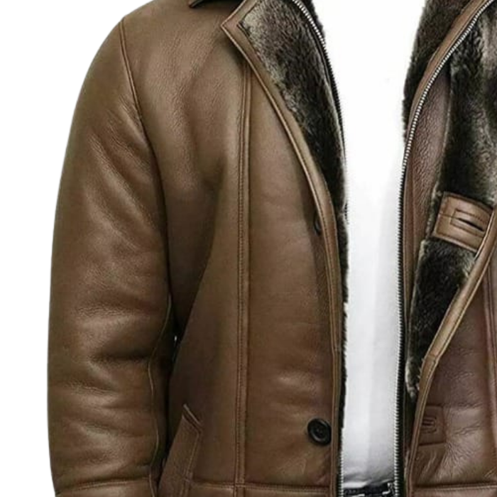 Men’s Fur Leather Coat